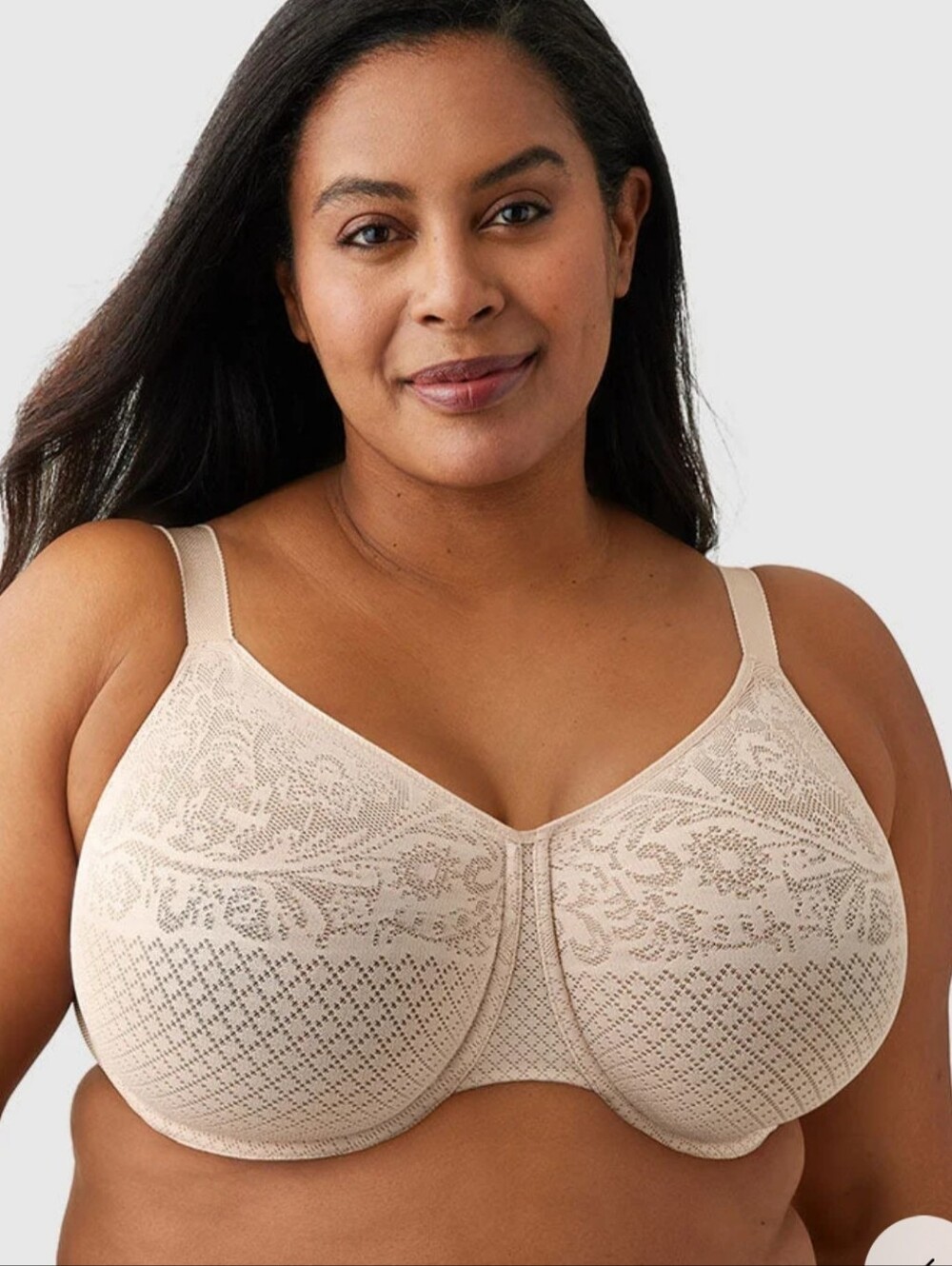 Wacoal Visual Effects Minimizer Bra Beige Lace Full Coverage Women's Size 42G
